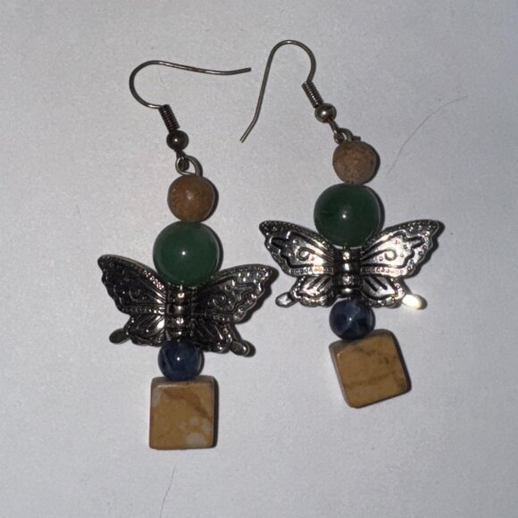 Butterfly Dangle Earrings - Picture 1 of 7